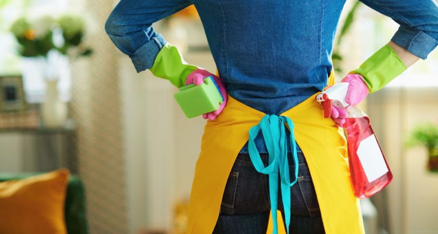 Clean Up On Aisle 4! The image depicts a person with cleaning tools to represent fixing a broken agile transformation with Kanban.